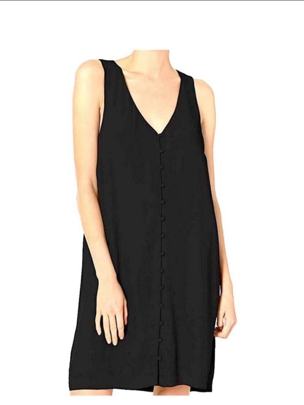 BB Dakota Black Mini Button-Front Dress